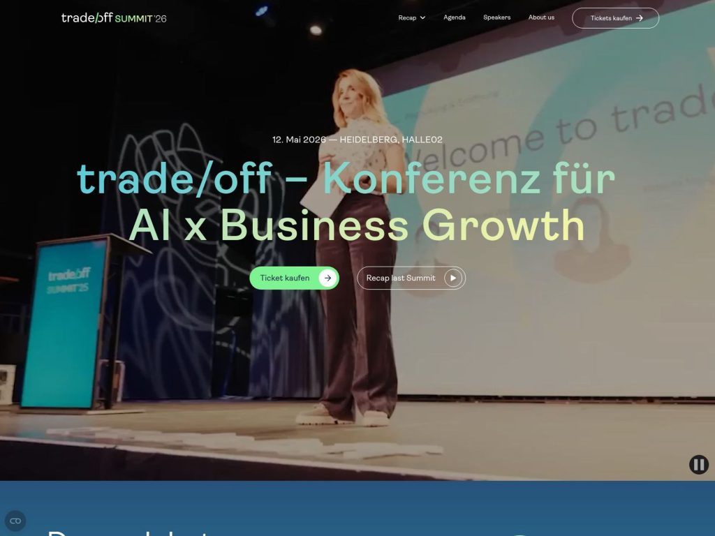 trade/off – Konferenz für AI x Business Growth website
