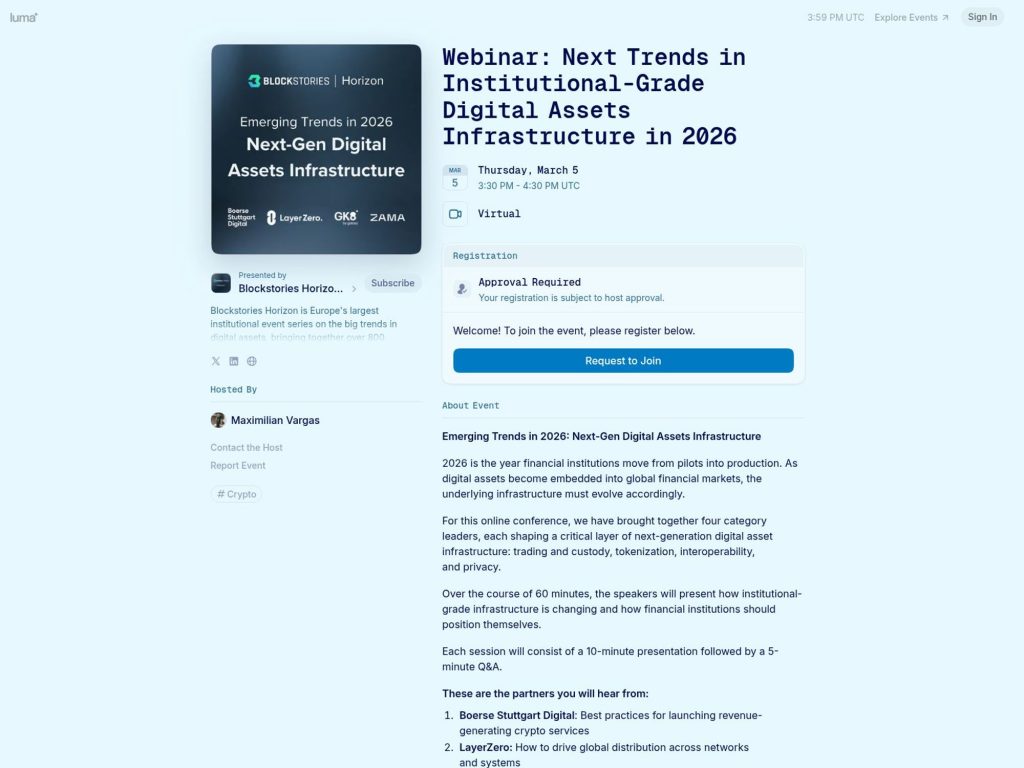 Webinar: Next Trends in Institutional-Grade Digital Assets Infrastructure in 2026 website