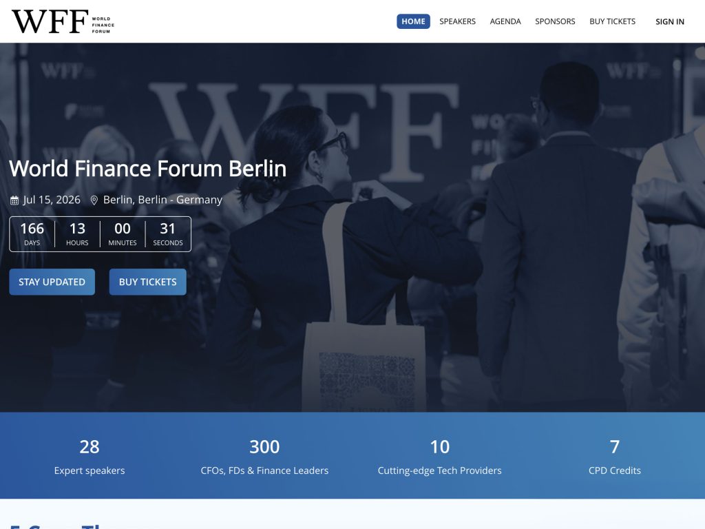World Finance Forum Berlin website