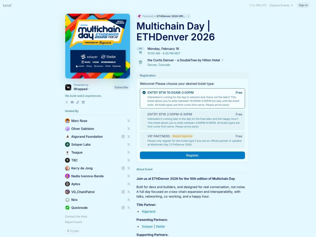 Wrapped Multichain Day @ETHDenver 2026 website
