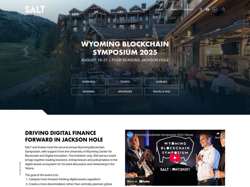 Wyoming Blockchain Symposium 2026 website