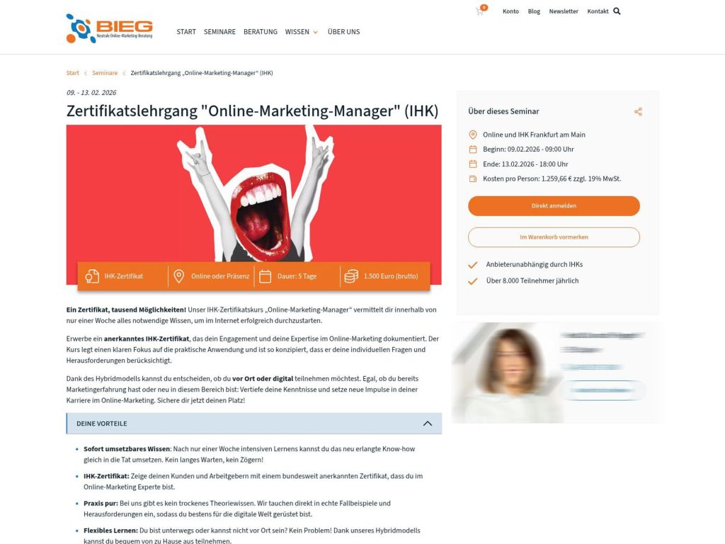 Zertifikatslehrgang "KI-Online-Marketing-Manager" (IHK) image