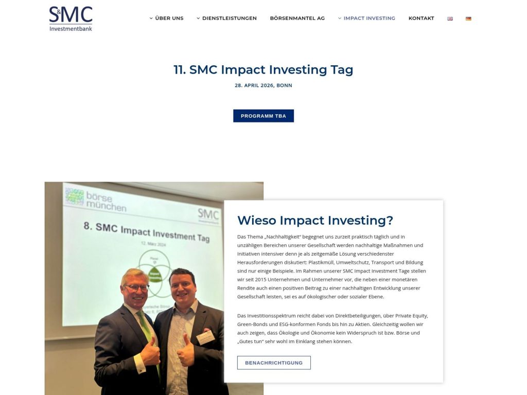 12. SMC Impact Investing Tag website
