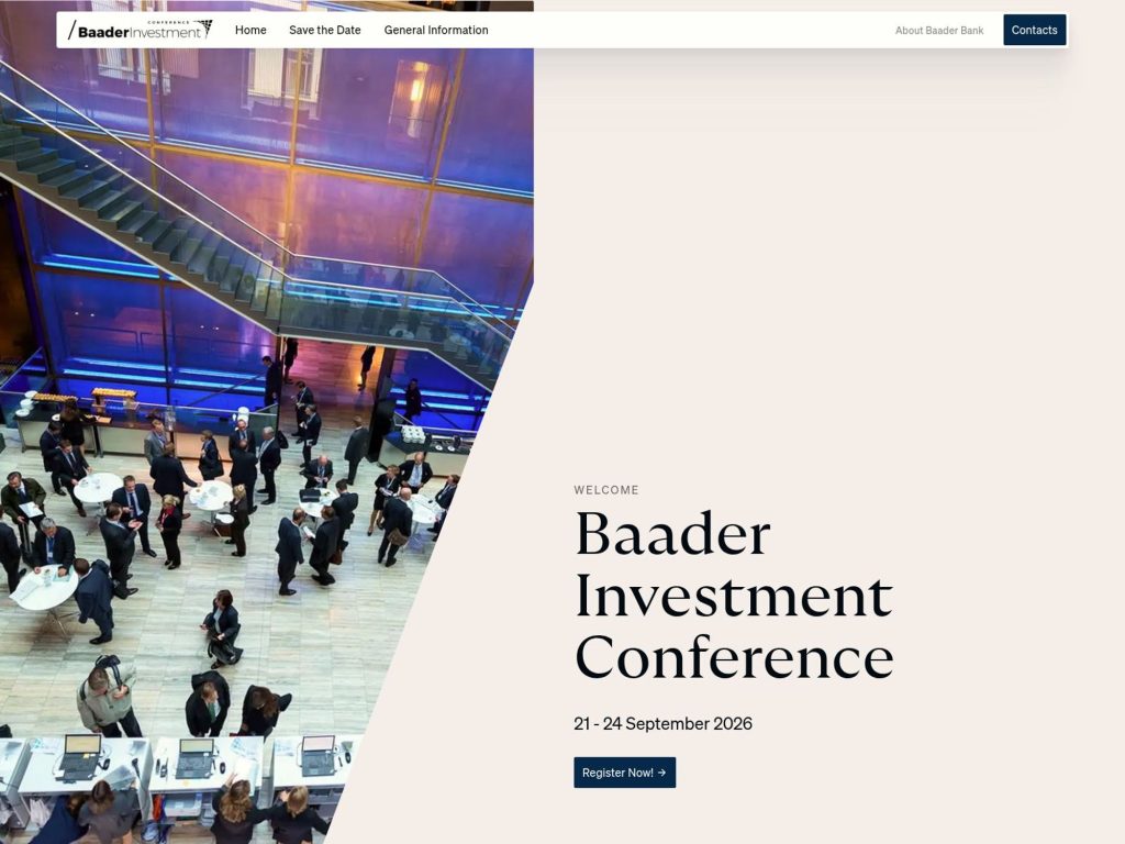 Baader Investment Conference 2026 website