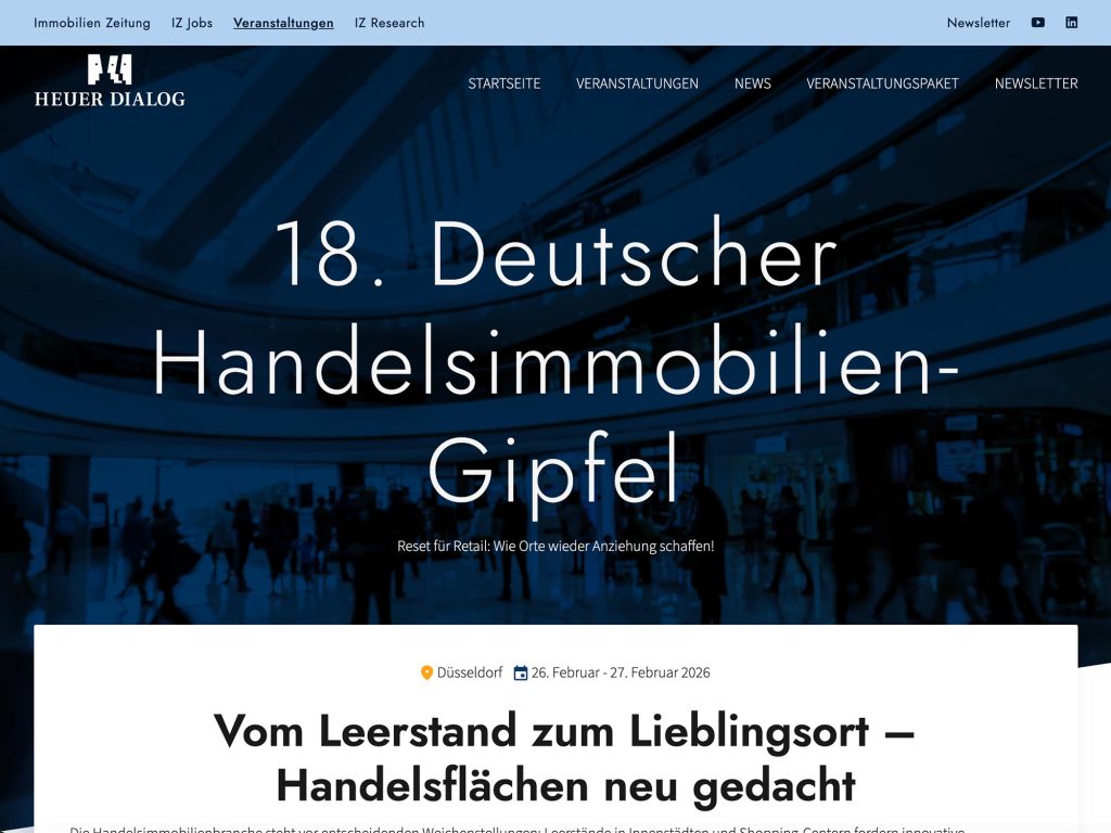 18. Deutscher Handelsimmobilien-Gipfel