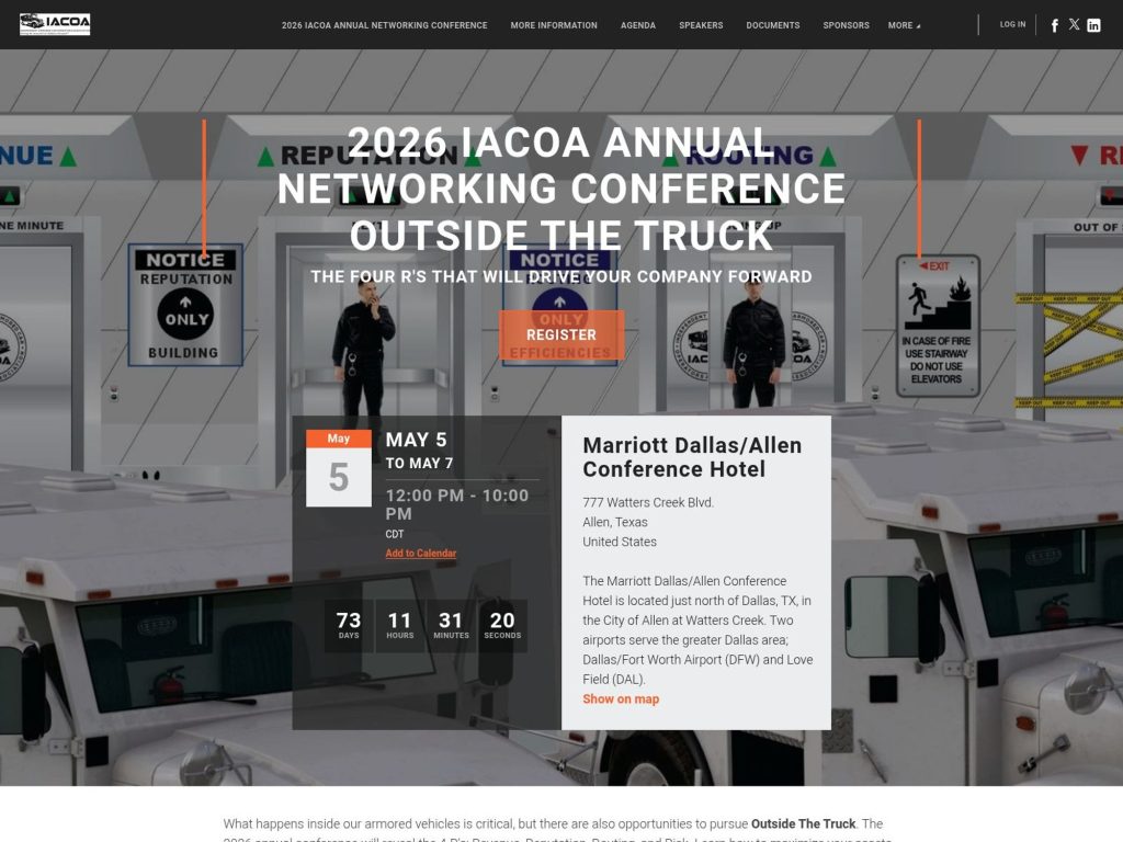 2026 IACOA Annual Networking Conference Outside The Truck website