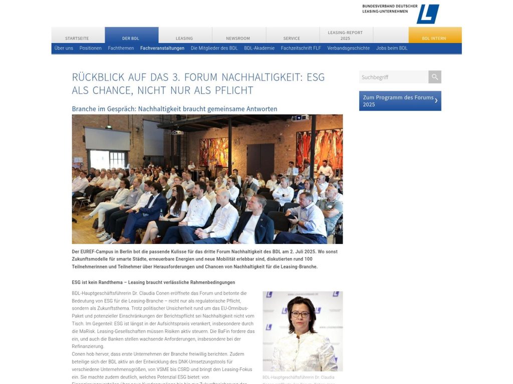 4. Forum Nachhaltigkeit website