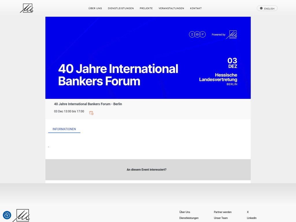 40 Jahre International Bankers Forum - Berlin website