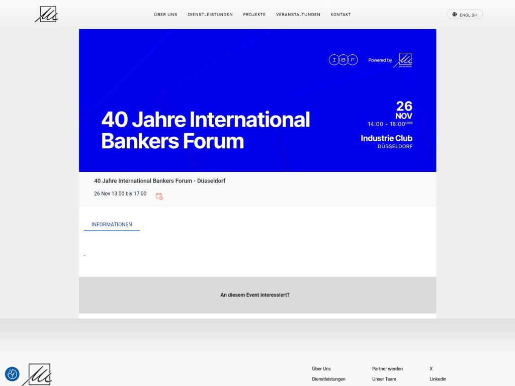 40 Jahre International Bankers Forum - Düsseldorf website