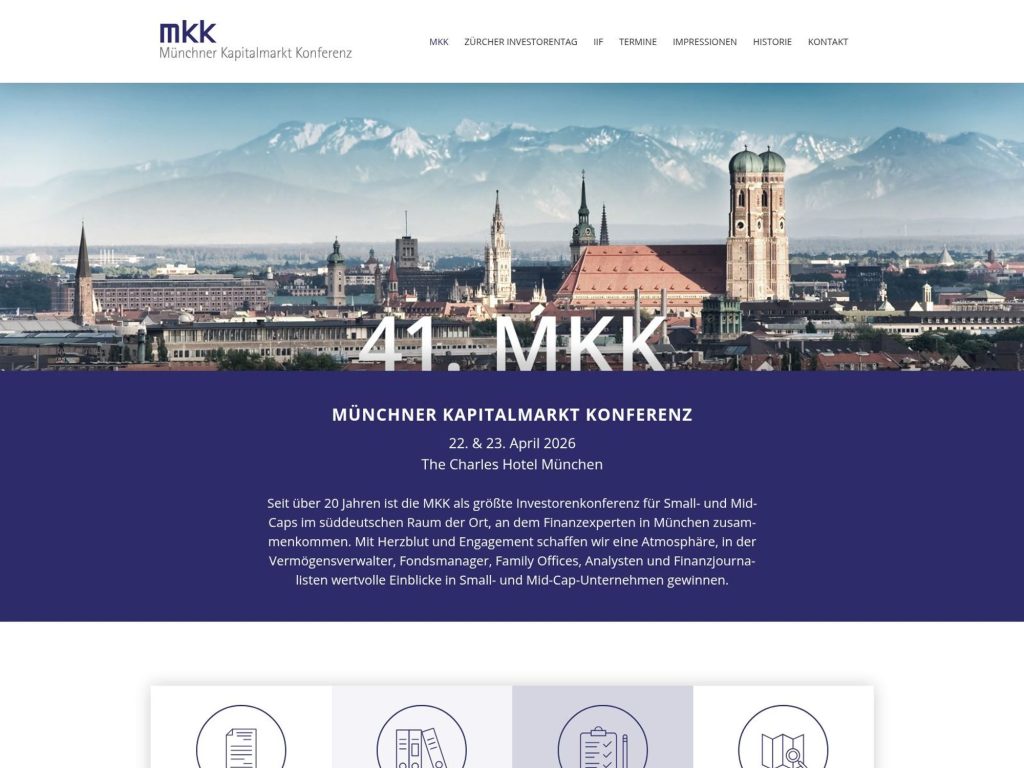 42. MKK Münch­ner Ka­pi­tal­markt Kon­fe­renz website