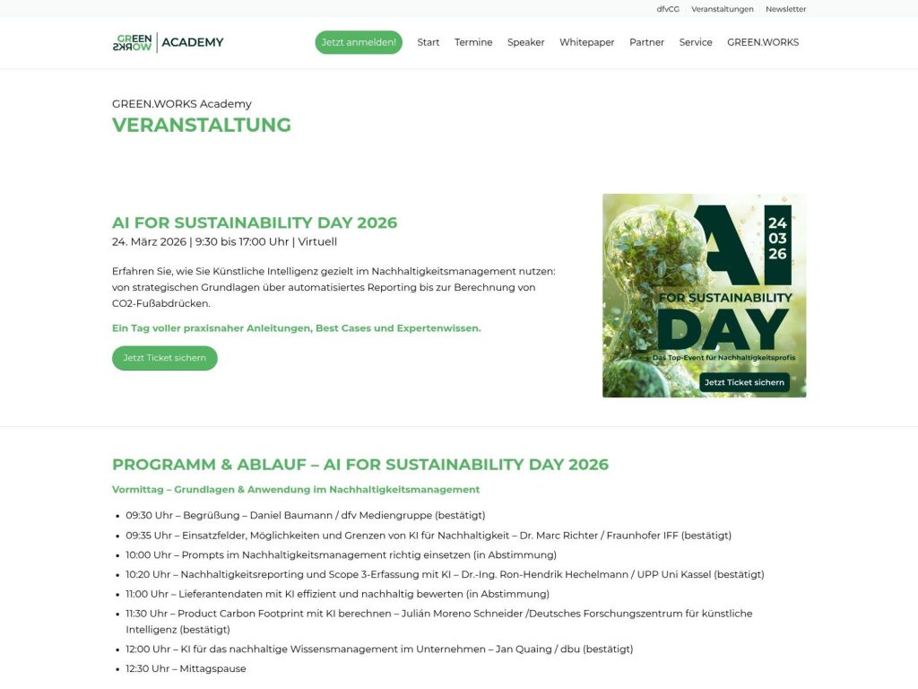 AI for Sustainability Day 2026 website