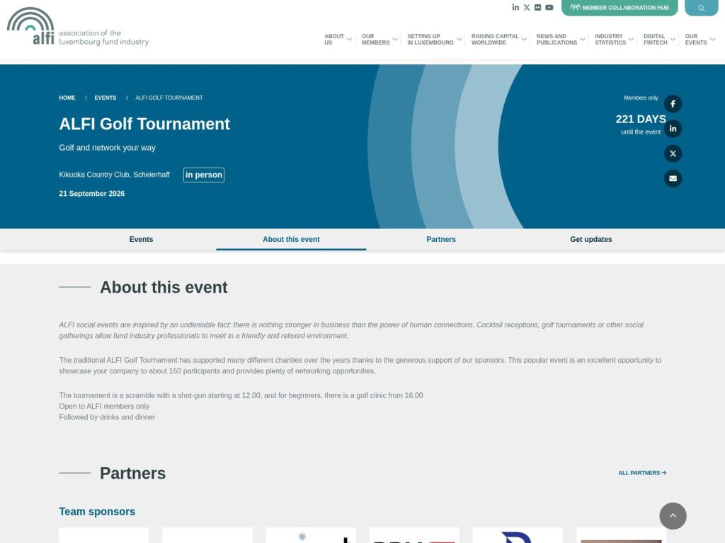 ALFI Golf Tournament website