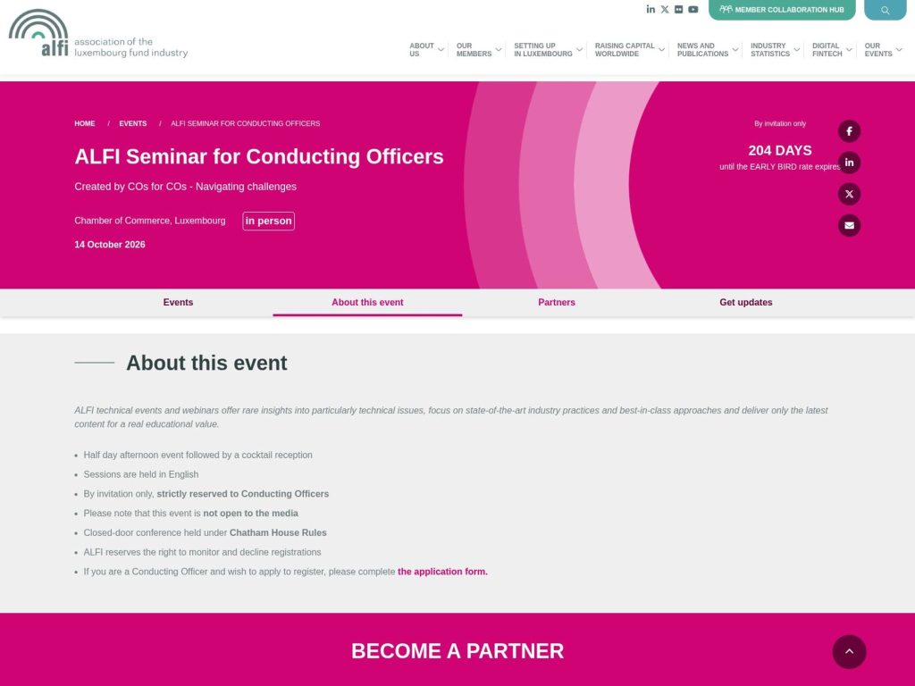 ALFI Seminar for Conducting Officers website