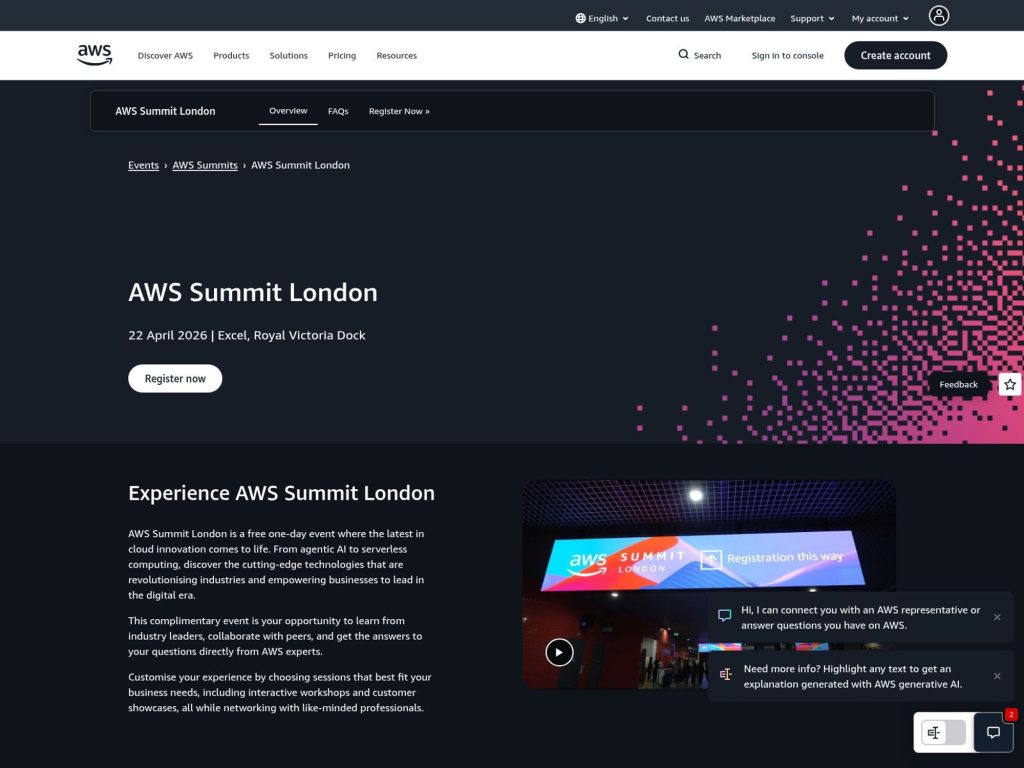 AWS Summit London website