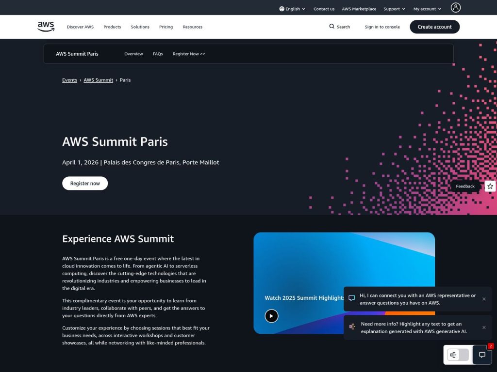 AWS Summit Paris 2026 website