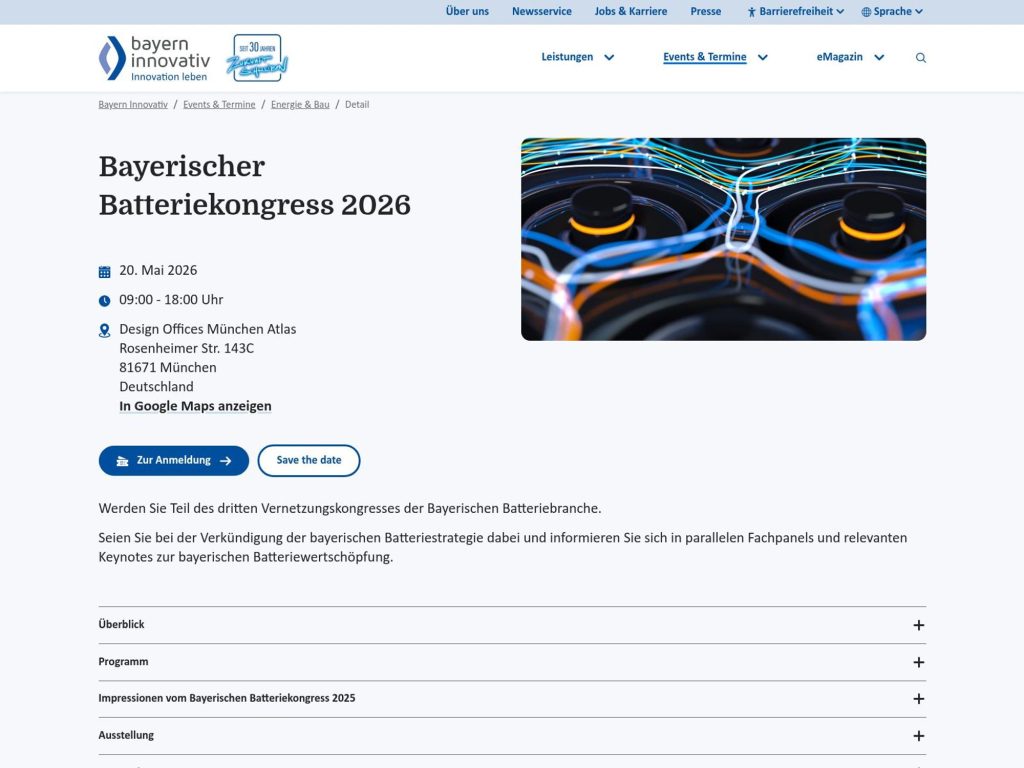 Bayerischer Batteriekongress 2026 website