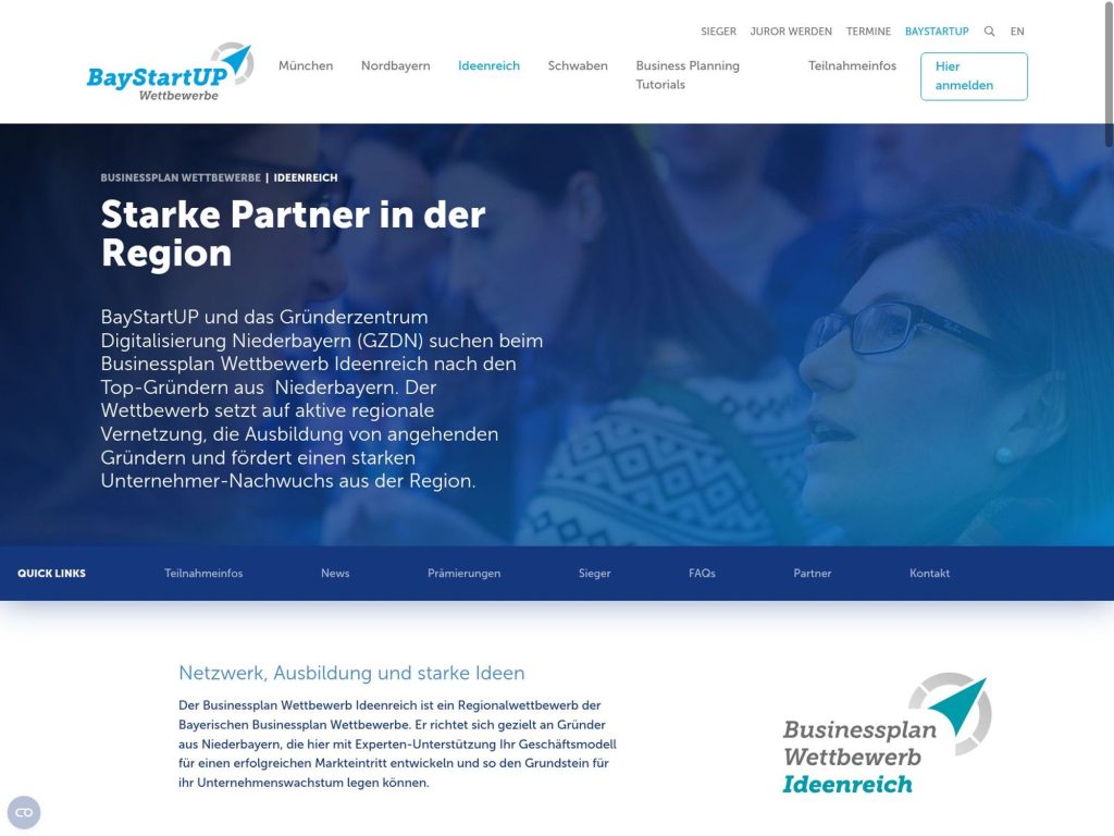 Businessplan Wettbewerb Ideenreich 2026 website