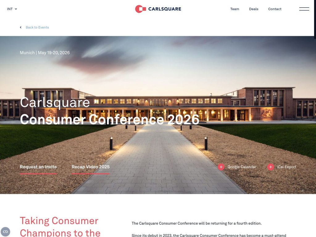 Carlsquare Consumer Conference 2026 website