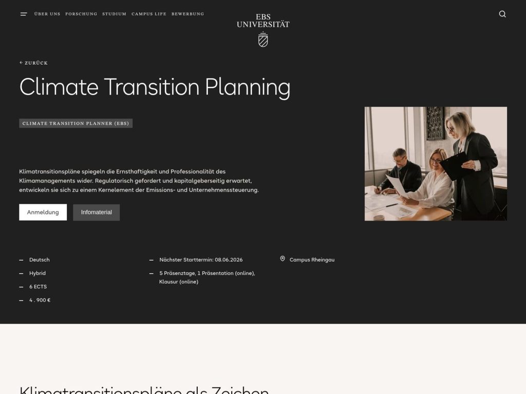Climate Transition Planning website