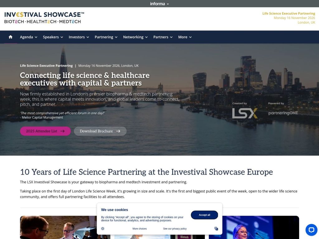 Connecting life science & healthcare executives with capital & partners website