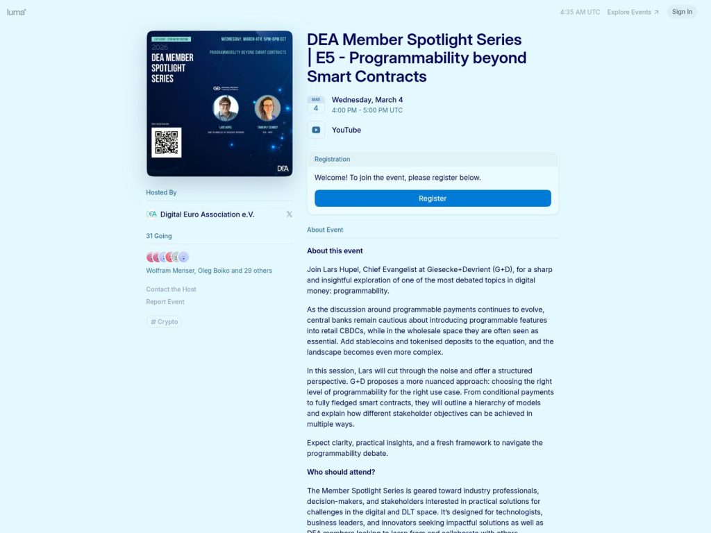 DEA Member Spotlight Series | E5 - Programmability beyond Smart Contracts website