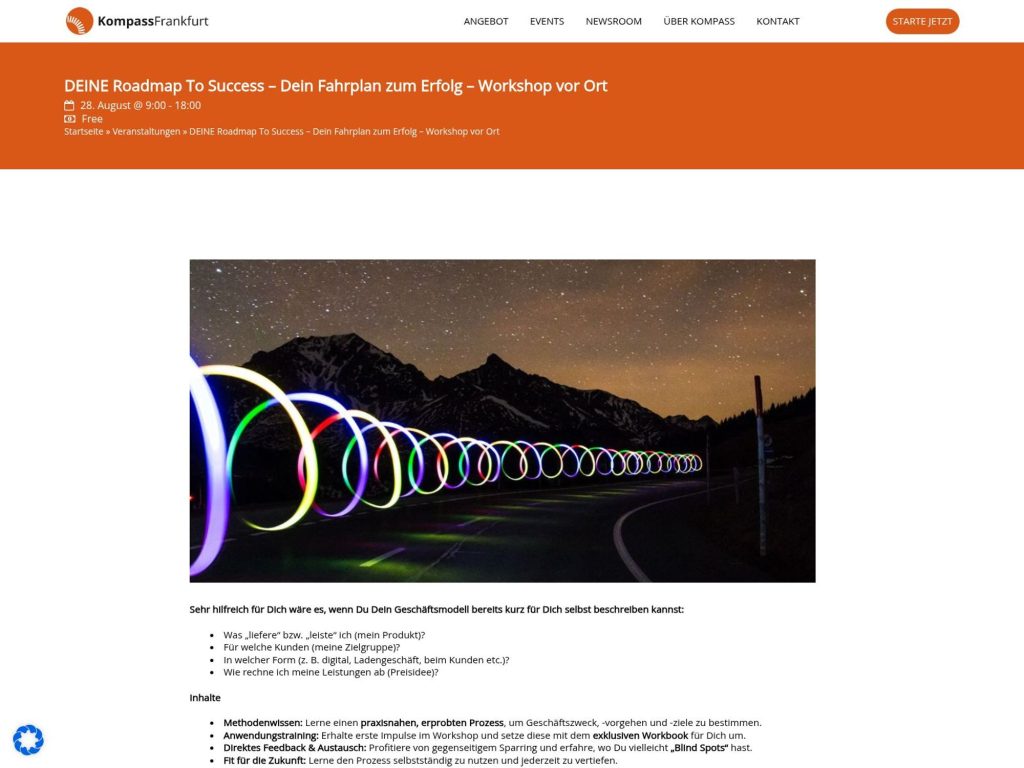 DEINE Roadmap To Success – Dein Fahrplan zum Erfolg – Workshop vor Ort website