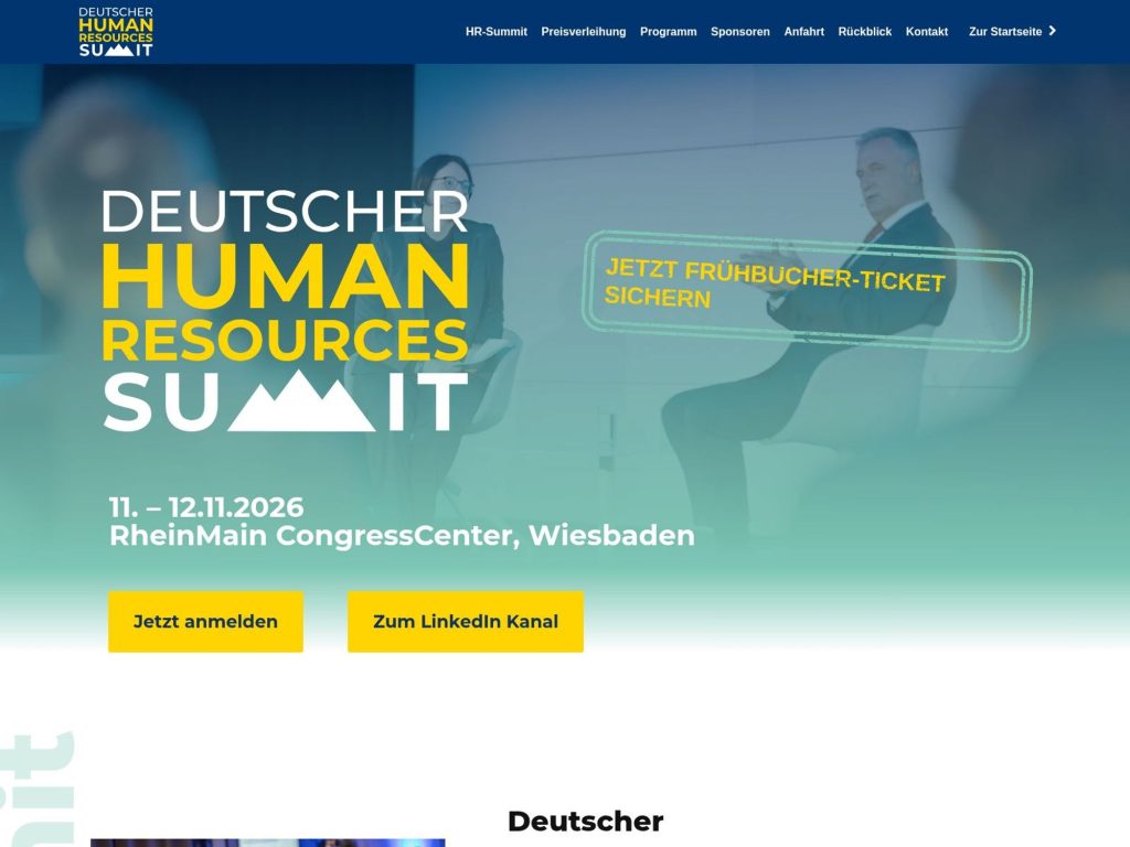 Deutscher Human Resources Summit 2026 website