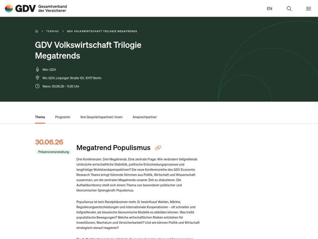 Dialog Digitale Souveränität 2026 - Strategien für die (Versicherungs-)Wirtschaft in Deutschland und Europa