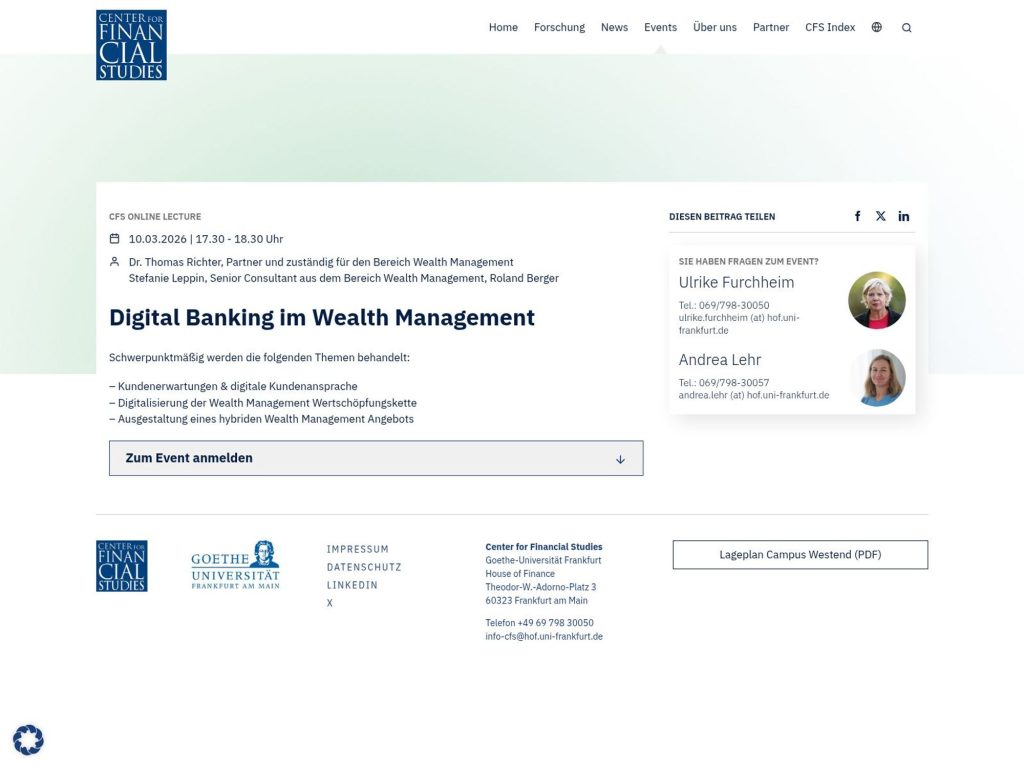 Digital Banking im Wealth Management website