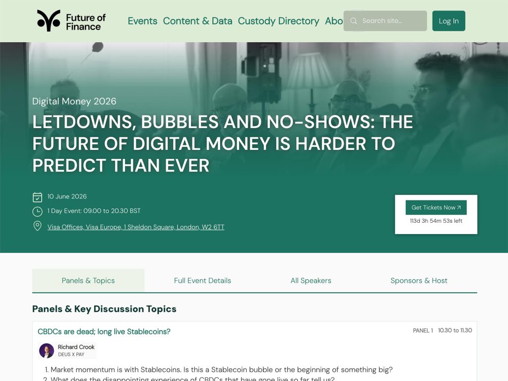 Digital Money 2026 website