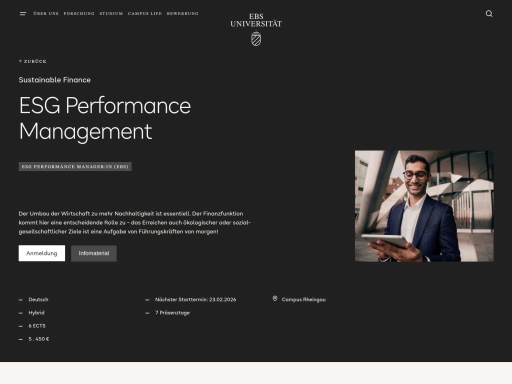 ESG Performance Management - Untermauern Sie die praktische Expertise des Nachhaltigkeitsmanagements