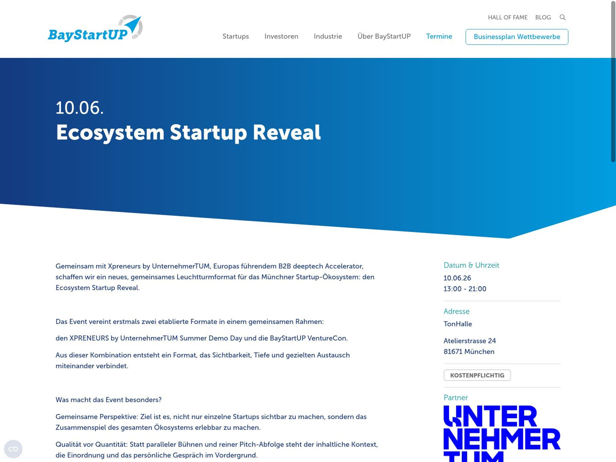 Ecosystem Startup Reveal