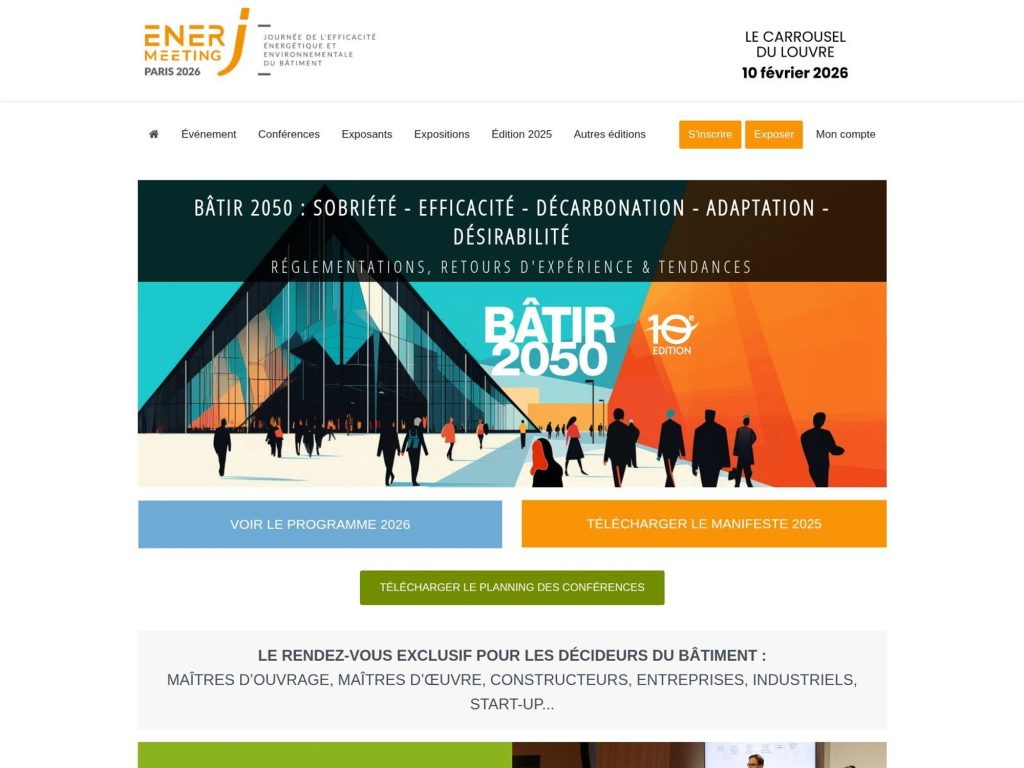 EnerJ meeting Paris 2026 - Sobriété, efficacité, décarbonisation, adaptation, désirabilité