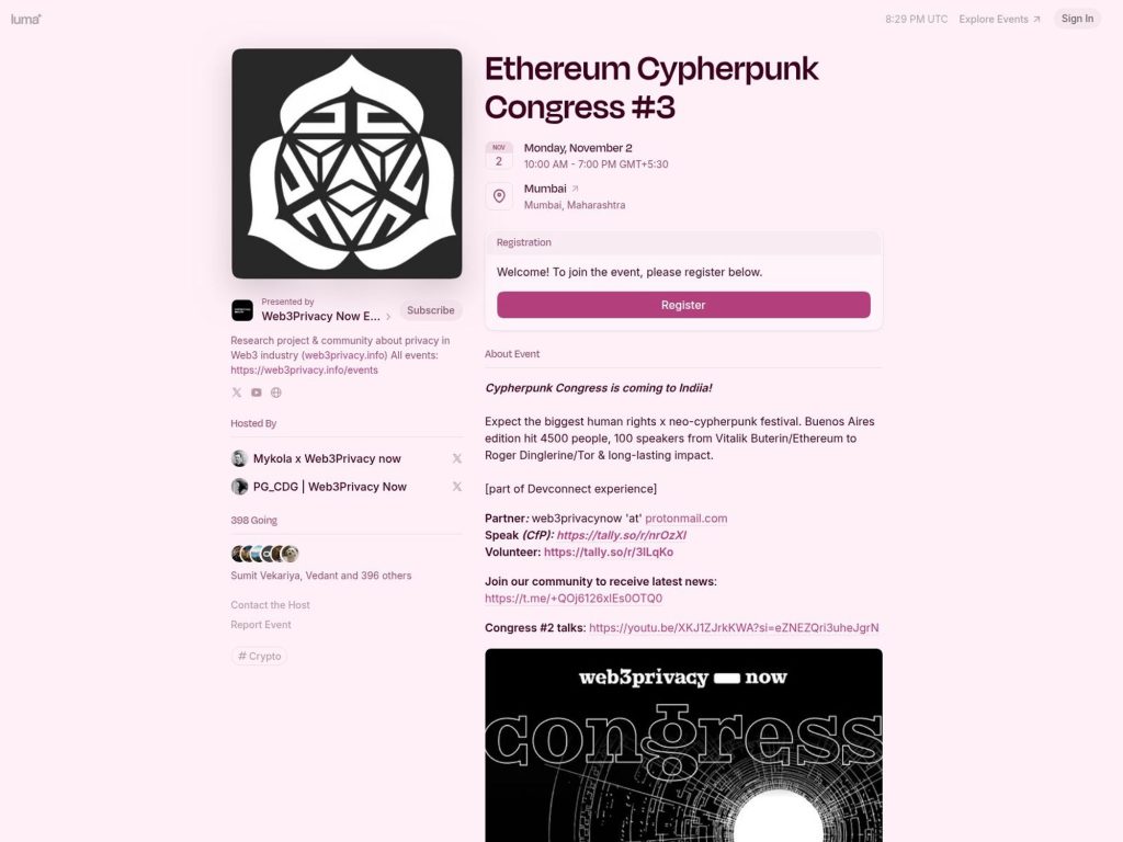Ethereum Cypherpunk Congress #3 image