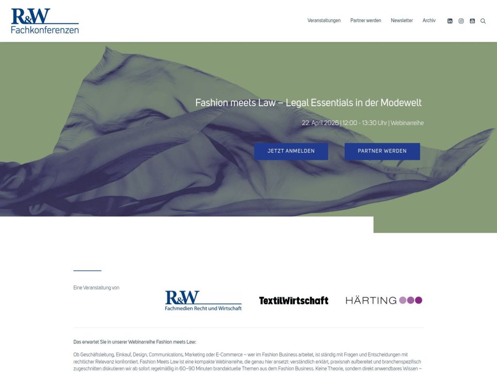 Fashion meets Law – Legal Essentials in der Modewelt website