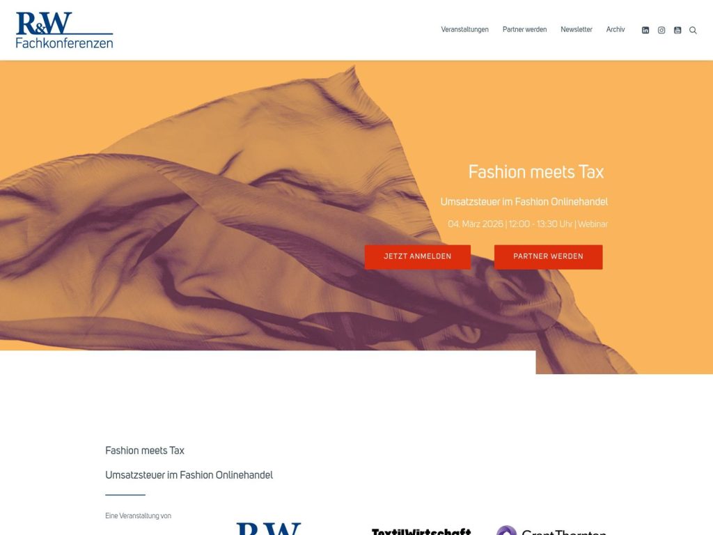 Fashion meets Tax - Umsatzsteuer im Fashion Onlinehandel website