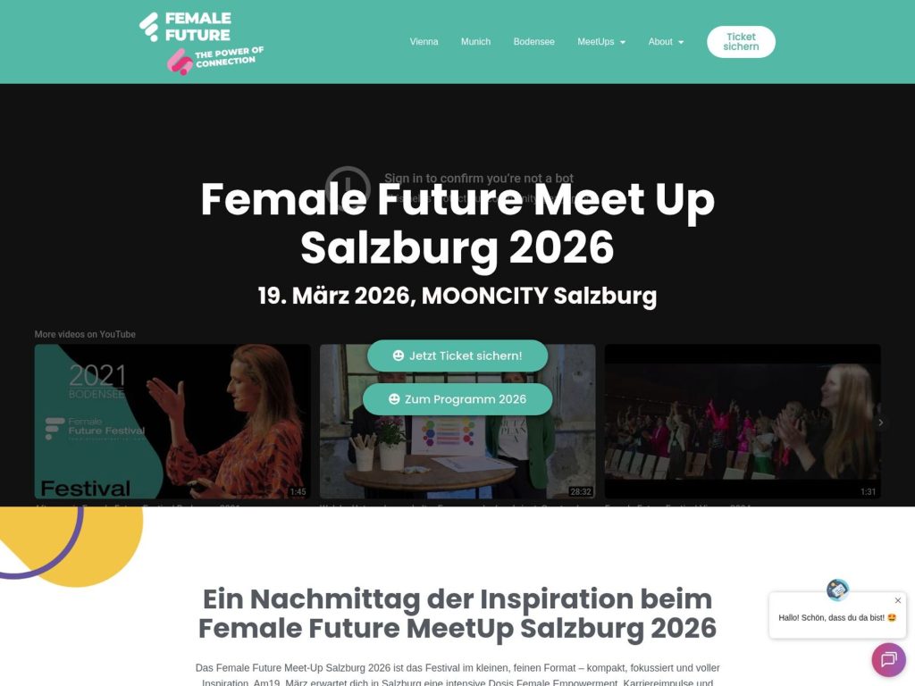 Female Future Meet Up Salzburg 2026 website