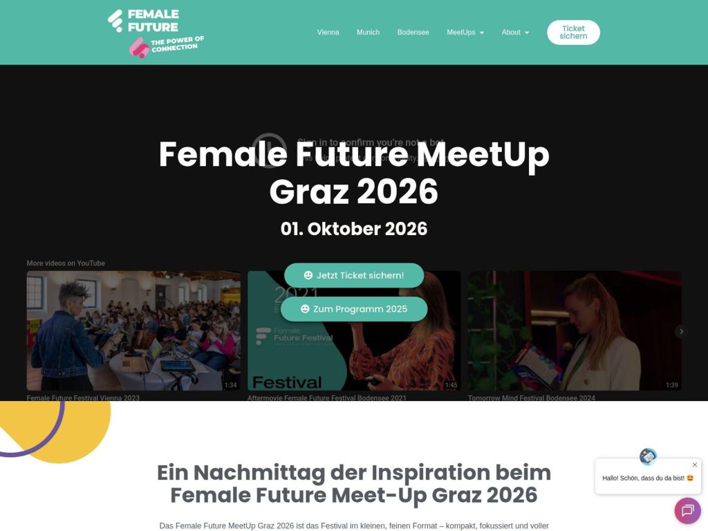 Female Future MeetUp Graz 2026 website