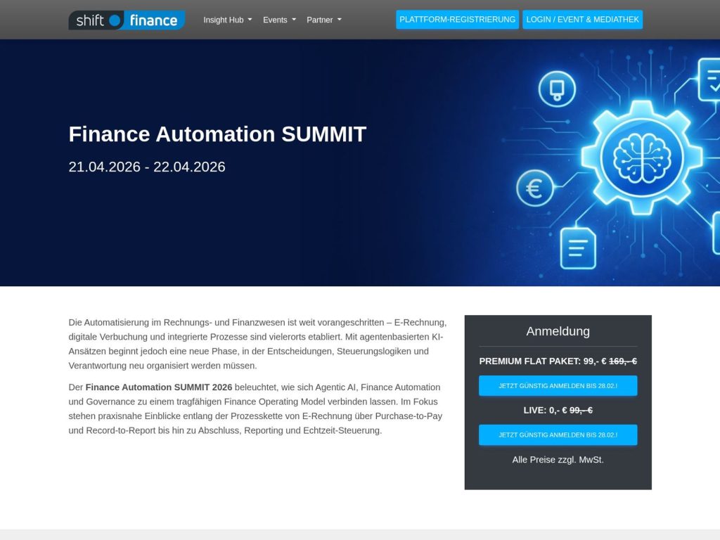 Finance Automation SUMMIT website