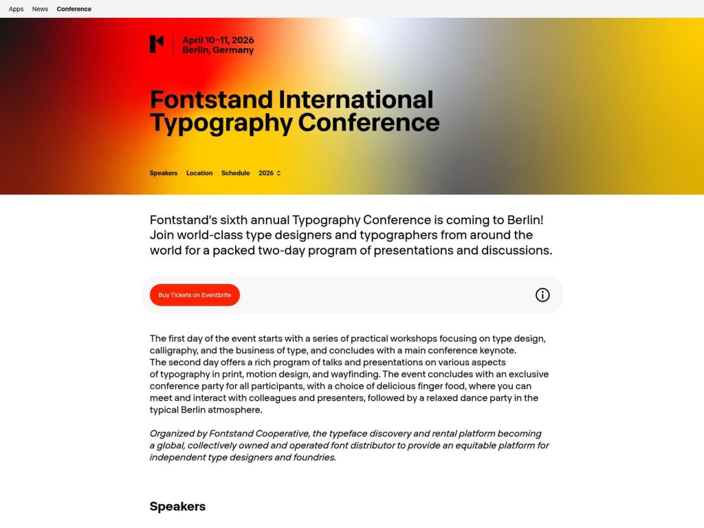 Fontstand International Typography Conference website