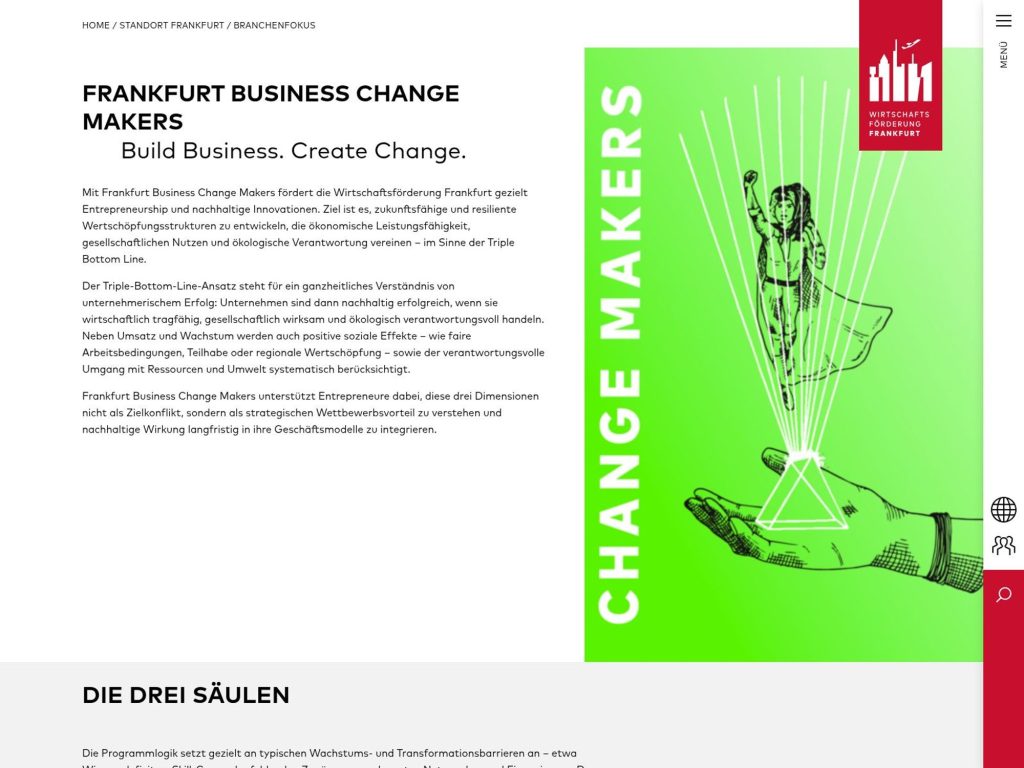 Frankfurt Business Change Makers: Breakfast website