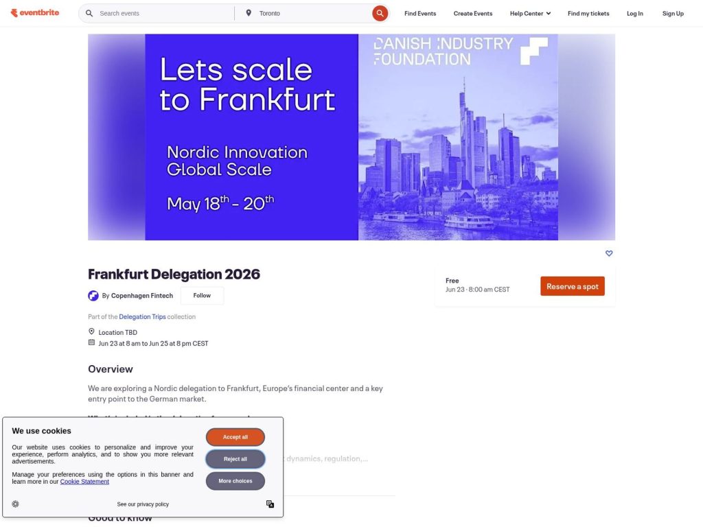 Frankfurt Delegation 2026 website