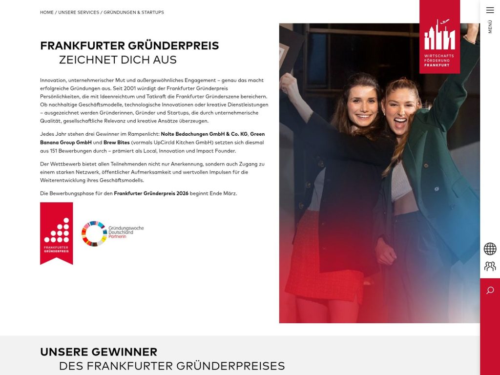 Frankfurter Gründerpreis 2027 website