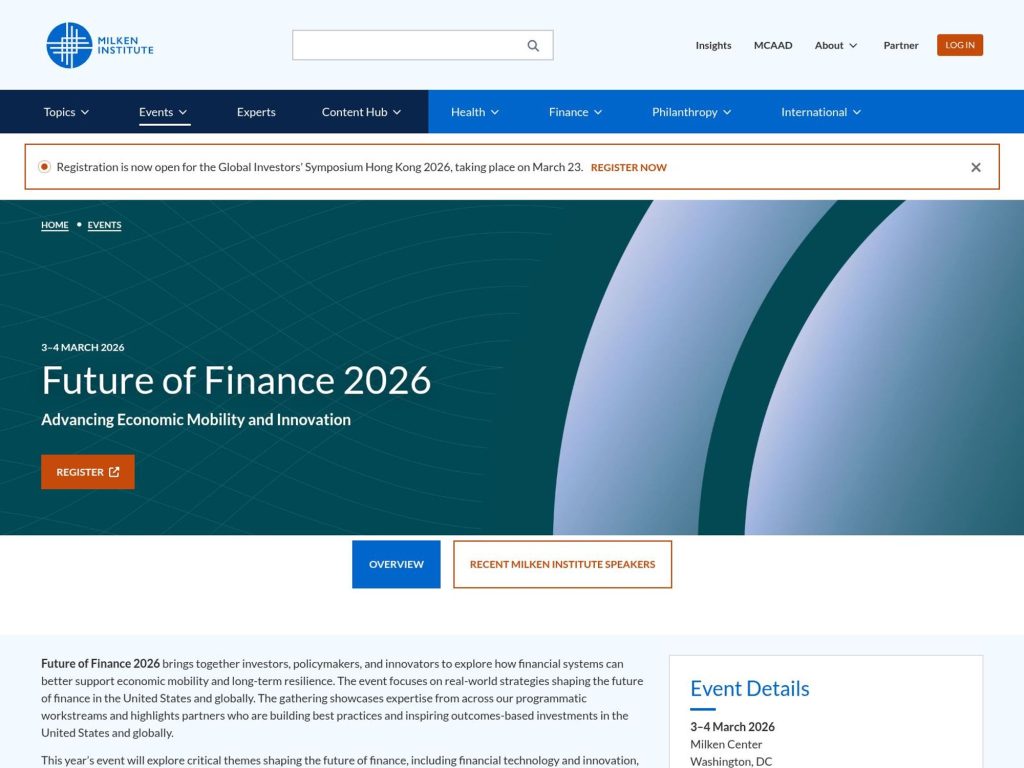Future of Finance 2026 - Advancing Economic Mobility and Innovation