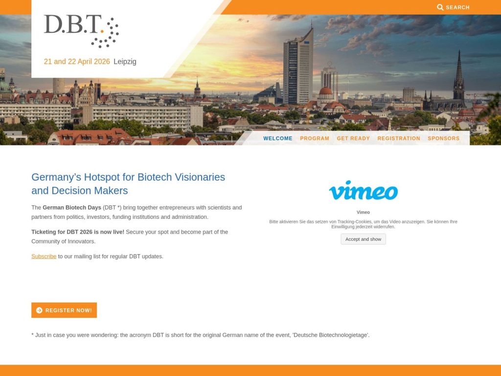 German Biotechnology Days 2026 website