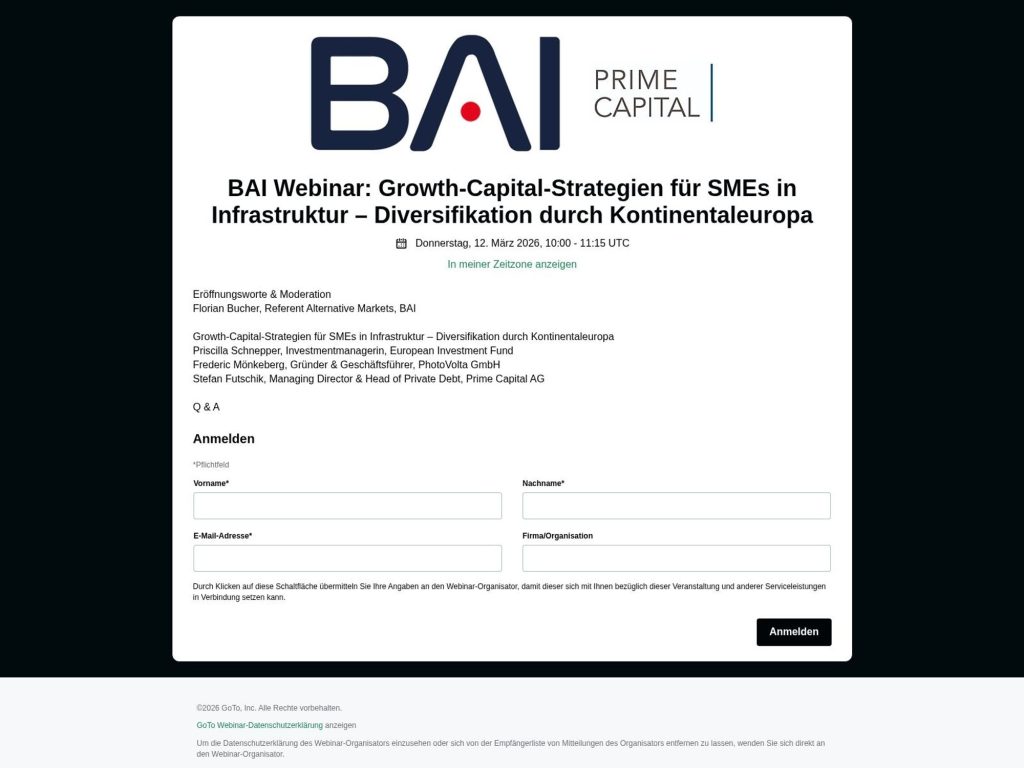 Growth-Capital-Strategien für SMEs in Infrastruktur – Diversifikation durch Kontinentaleuropa website