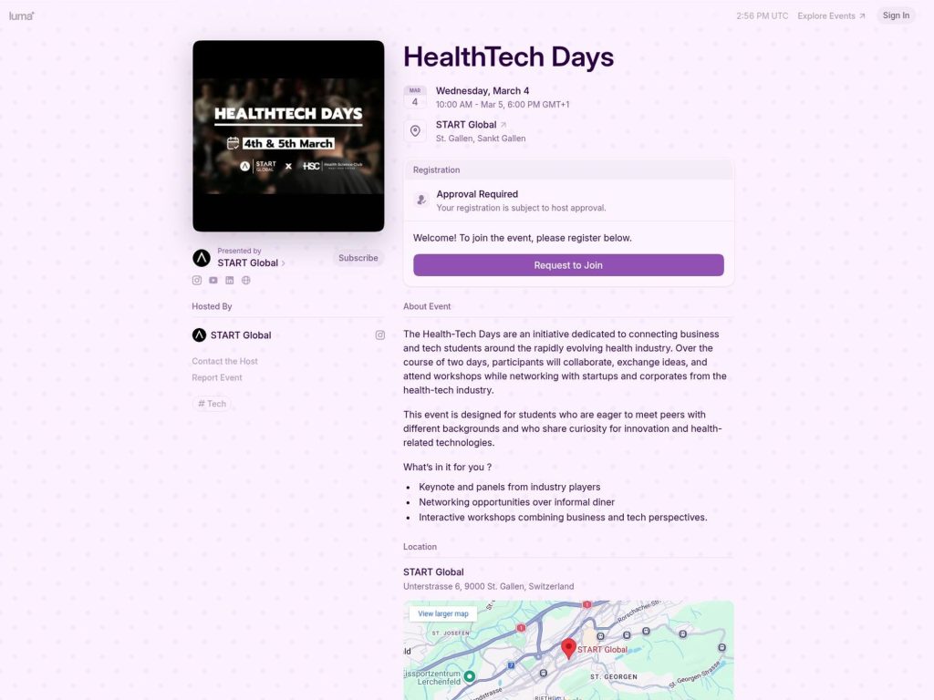 HealthTech Days website
