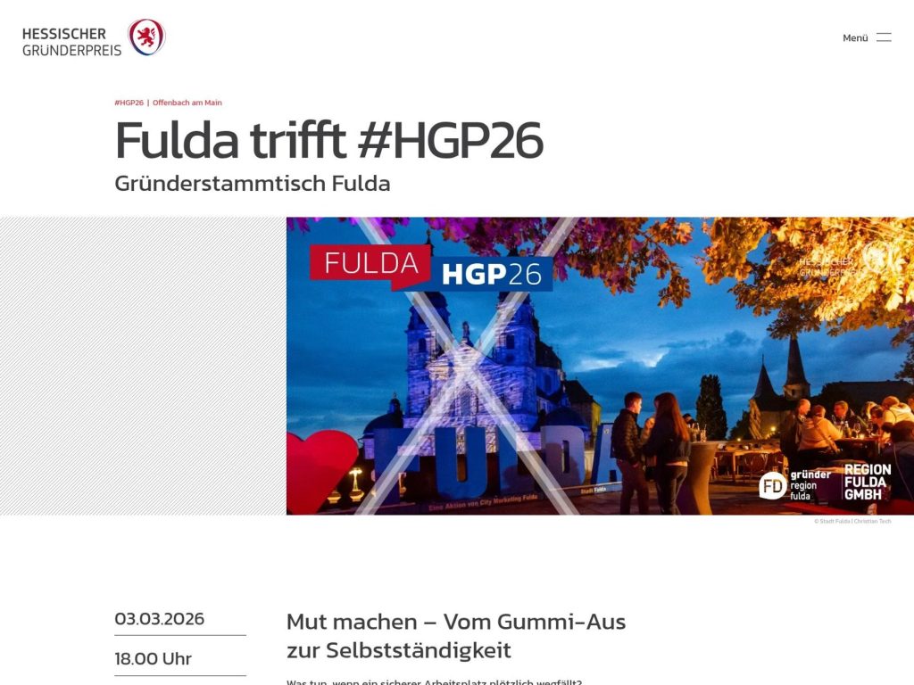 Hessischer Gründerpreis: Roadshow Fulda website