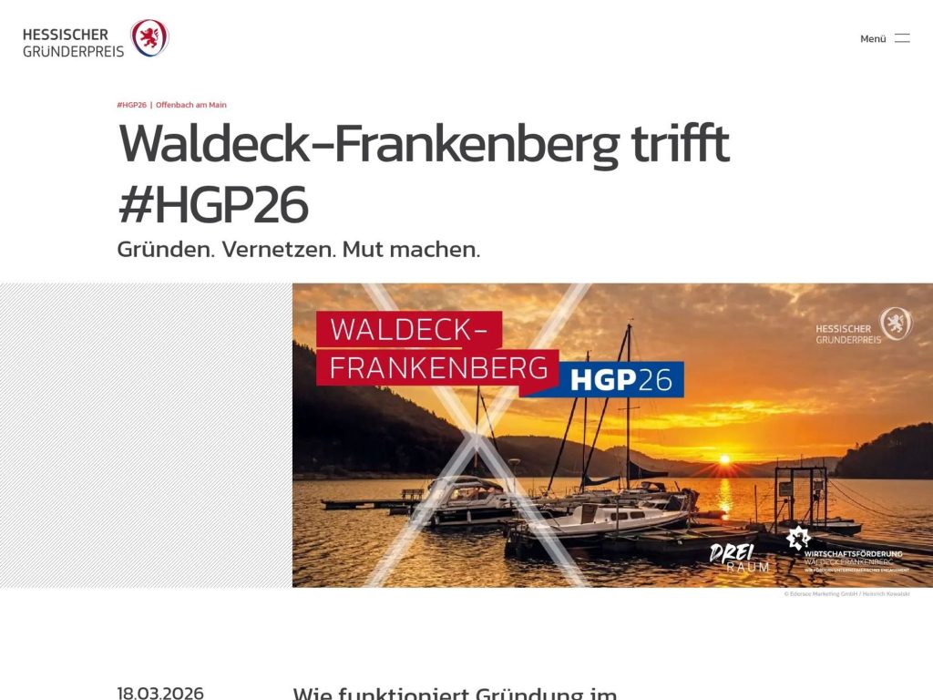 Hessischer Gründerpreis: Roadshow Waldeck-Frankenberg website