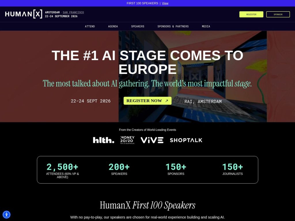 HumanX Amsterdam 2026 website